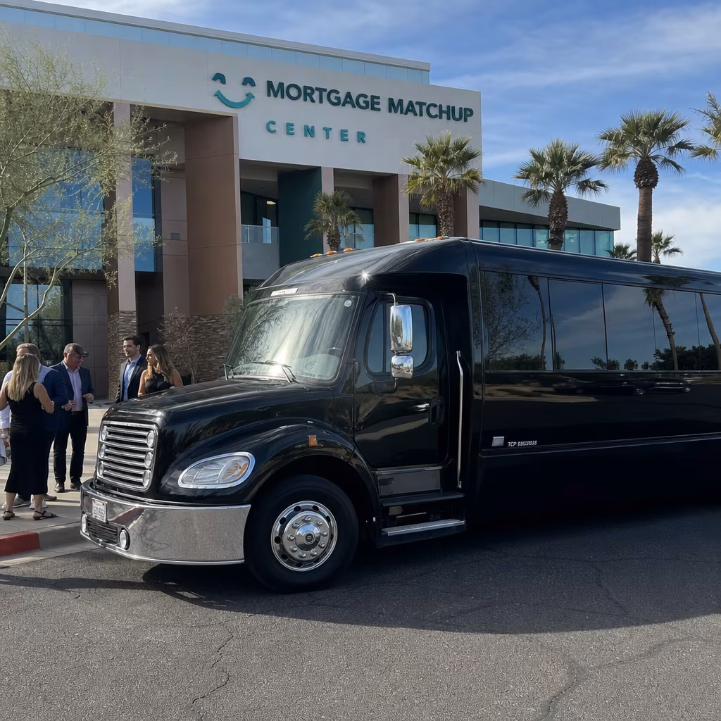 Rent a Bus to Mortgage Matchup Center
