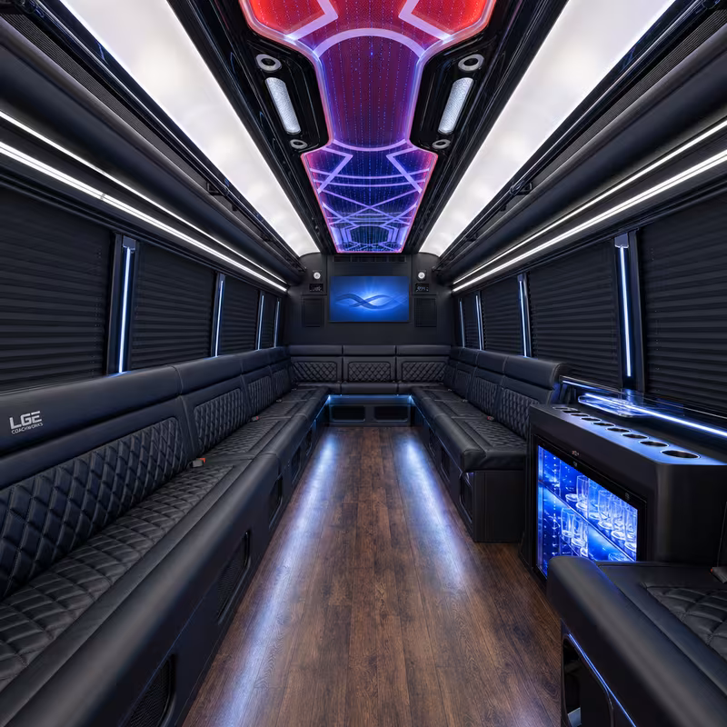 18 Passenger Party Bus Interior