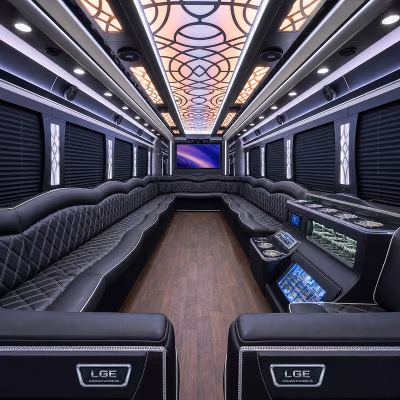 25 Passenger Party Bus Interior