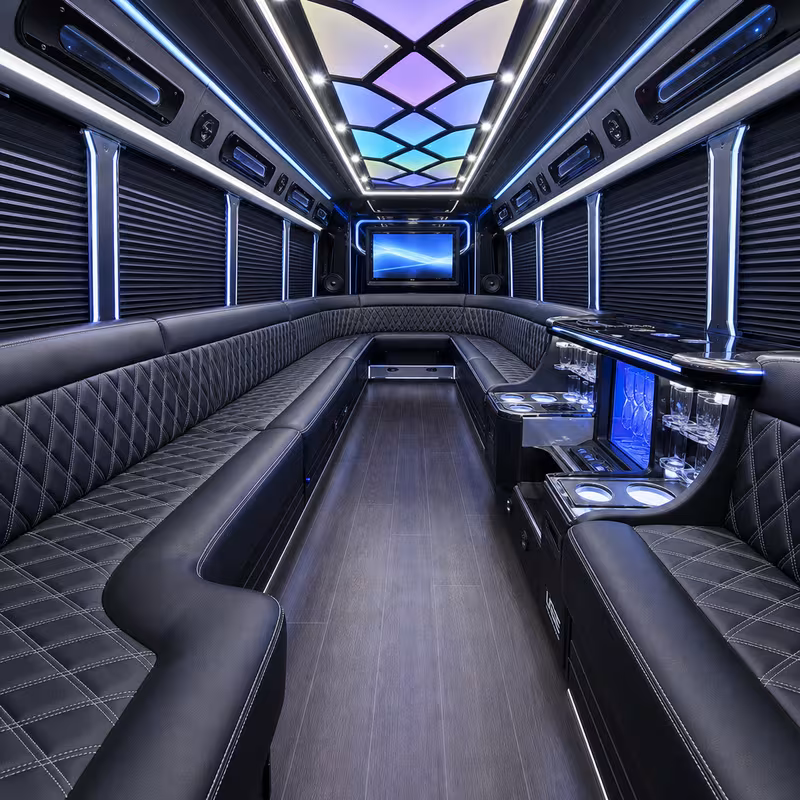 30 Passenger Party Bus Interior