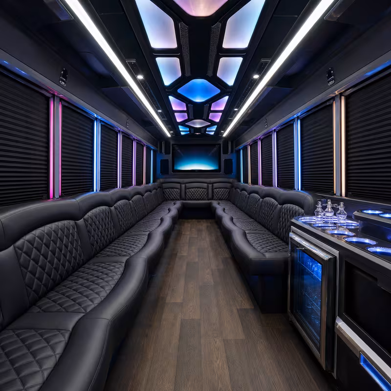 30 Passenger Party Bus Interior