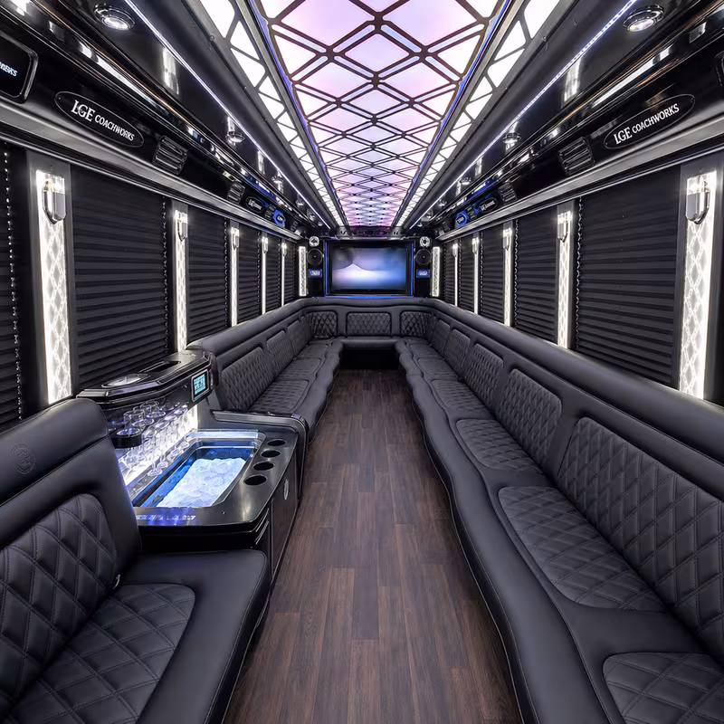40 Passenger Party Bus Interior