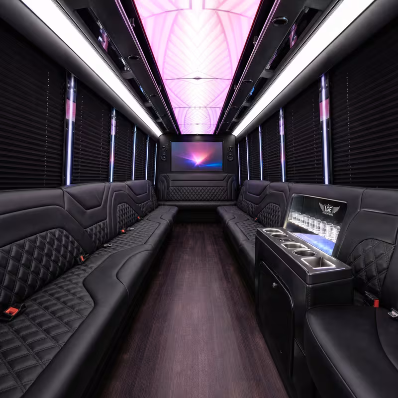 40 Passenger Party Bus Interior