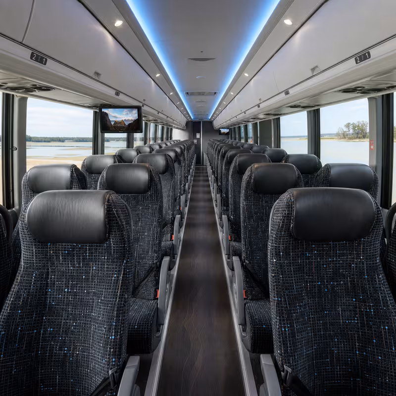 40-56 Passenger Charter Bus Interior