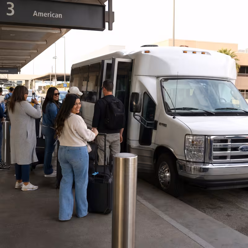 Black Mercedes Sprinter van staged for an Scottsdale Airport Transportation group
