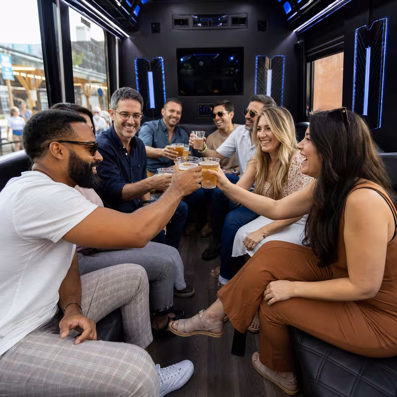 Black Mercedes Sprinter van staged for an Scottsdale Winery & Brewery Tour Transportation group